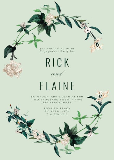 Hydrangea - engagement party invitation