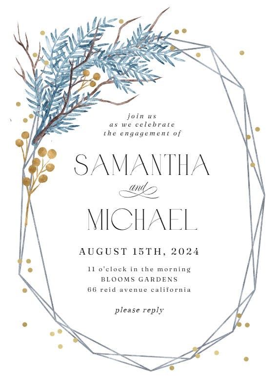 Iced frame - engagement party invitation