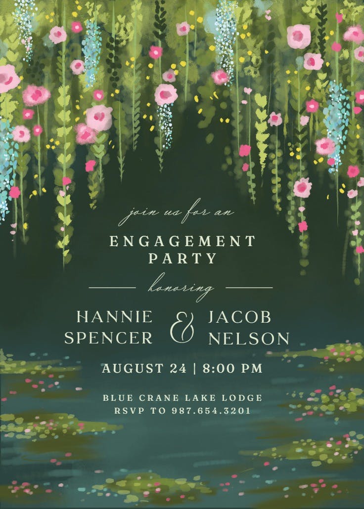 Impressionist romance - engagement party invitation