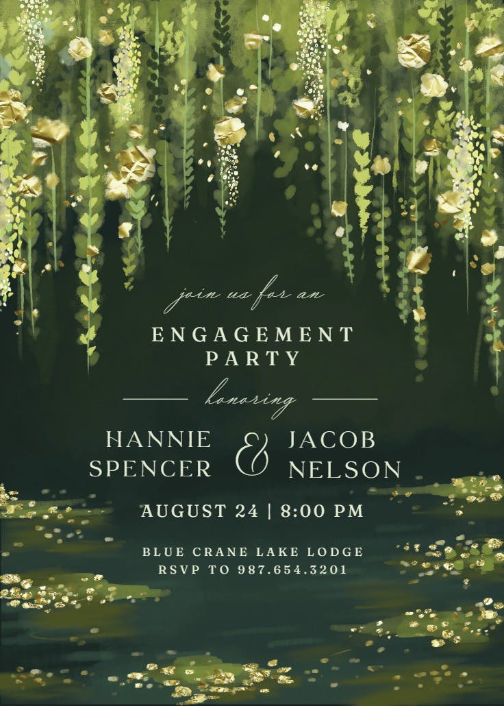 Impressionist romance - engagement party invitation