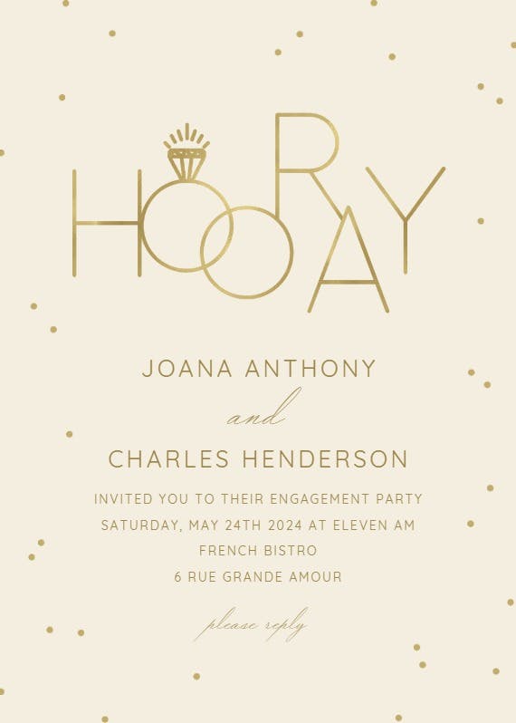 Intertwined rings - engagement party invitation