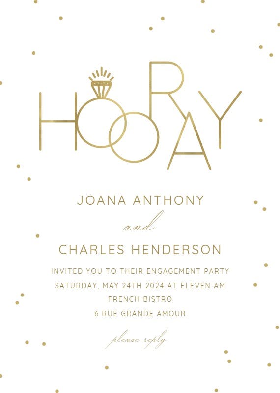 Intertwined rings - engagement party invitation