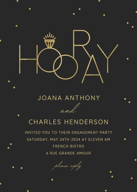 Intertwined rings - engagement party invitation