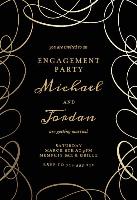 Intricate Swirls - Engagement Party Invitation