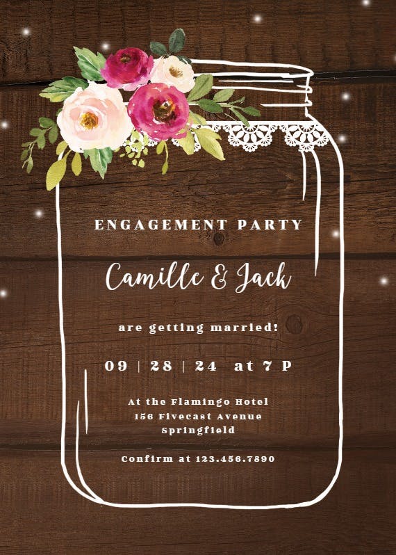 Jar of happines - engagement party invitation