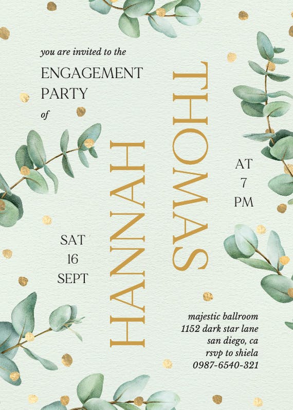 Joy of marriage - engagement party invitation