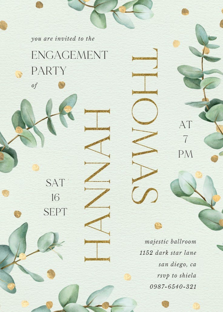 Joy of marriage - engagement party invitation