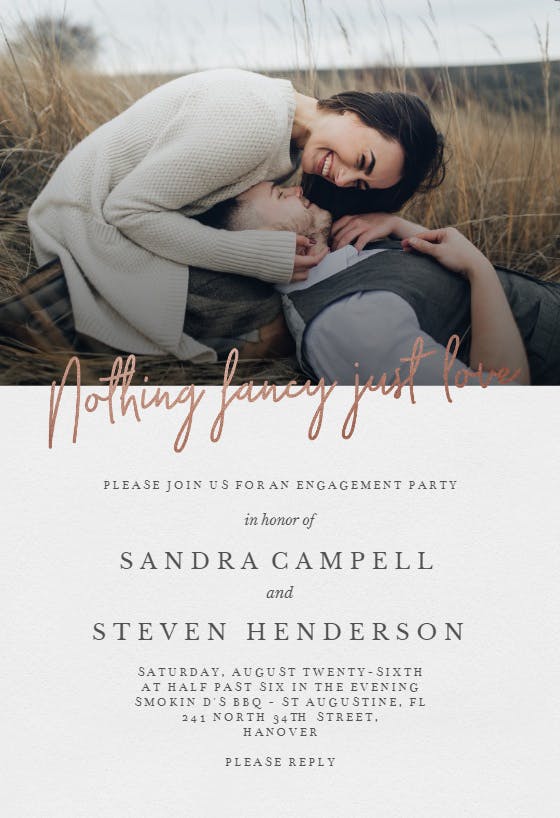 Just love - engagement party invitation