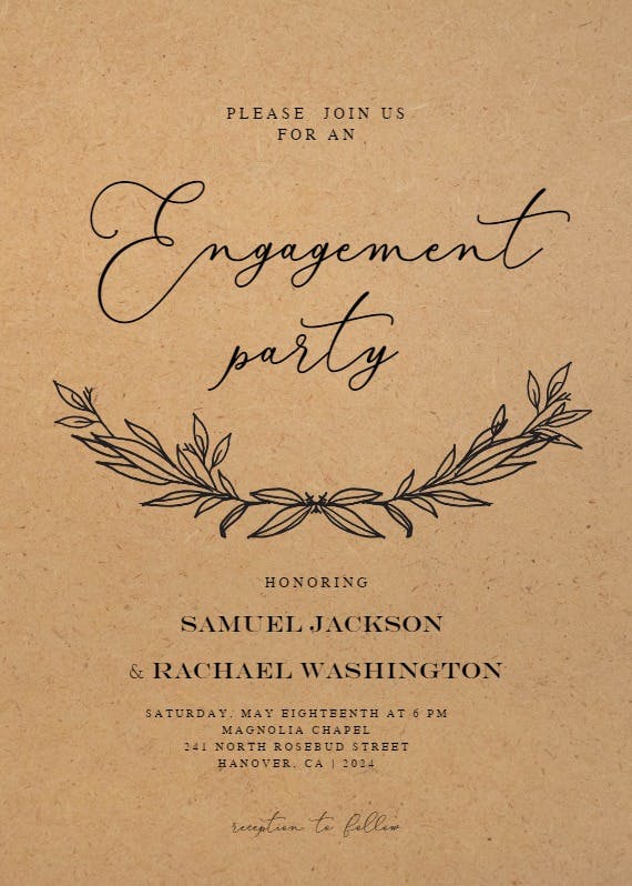 Kraft branches - engagement party invitation