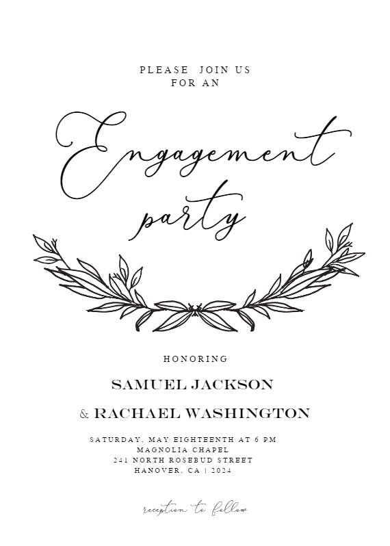 Kraft branches - engagement party invitation