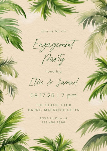 Life's a beach - engagement party invitation