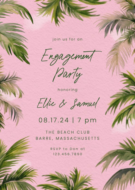Life's a beach -  invitación para fiesta de compromiso