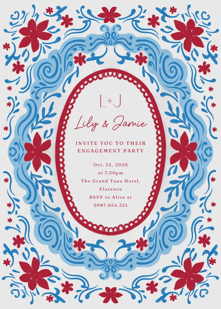 Love frame - engagement party invitation