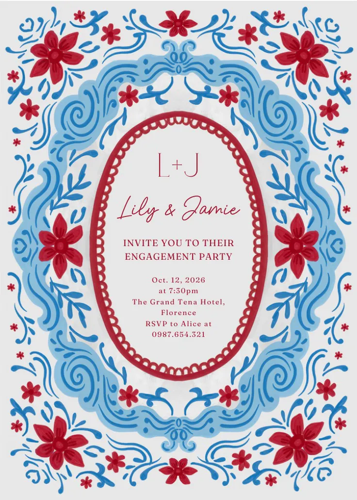 Love frame - einladung zur verlobungsfeier