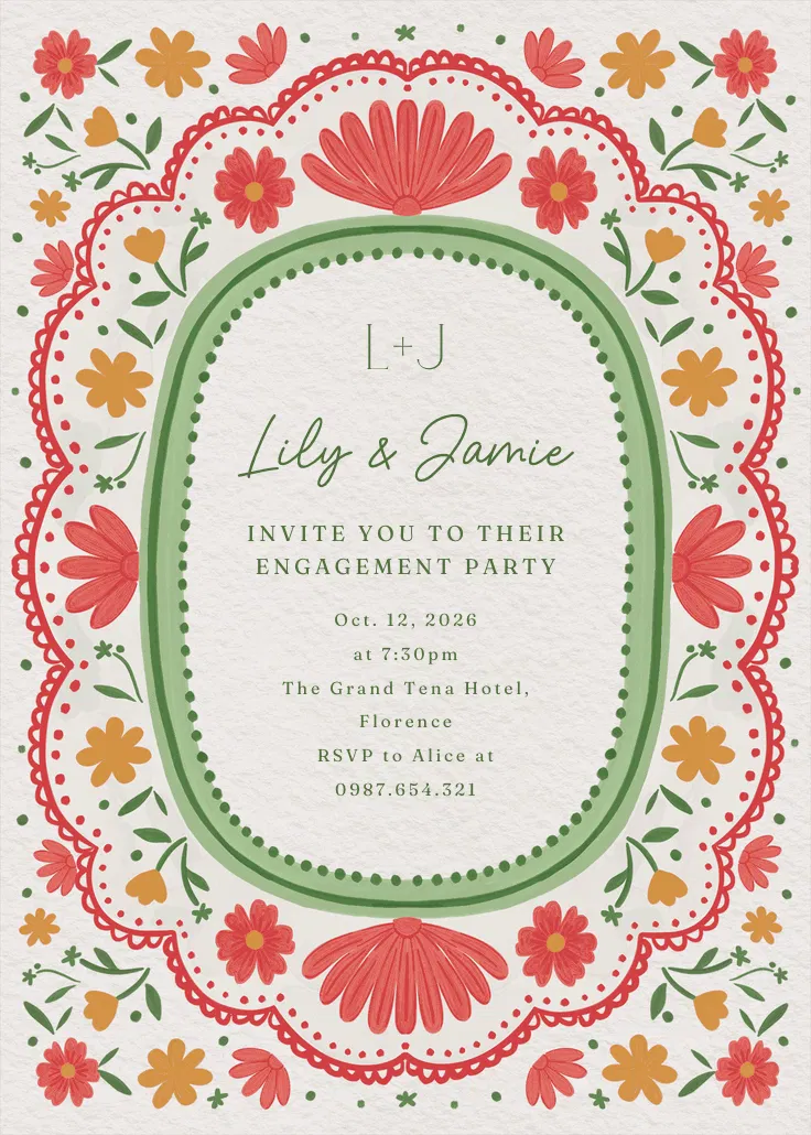 Love frame - engagement party invitation
