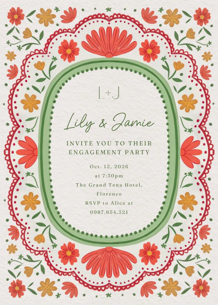 Love frame - engagement party invitation