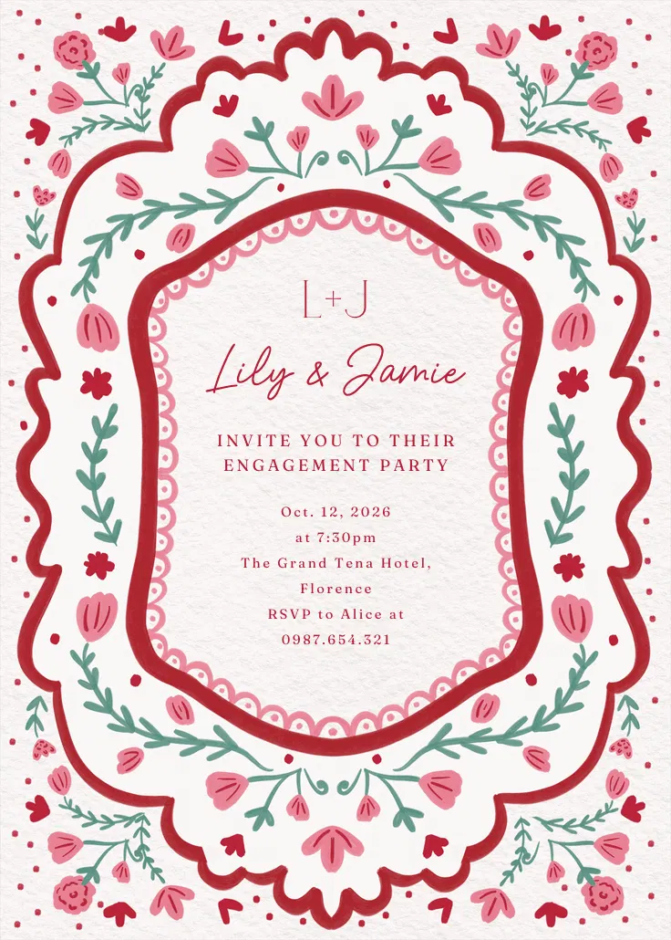 Love frame - engagement party invitation