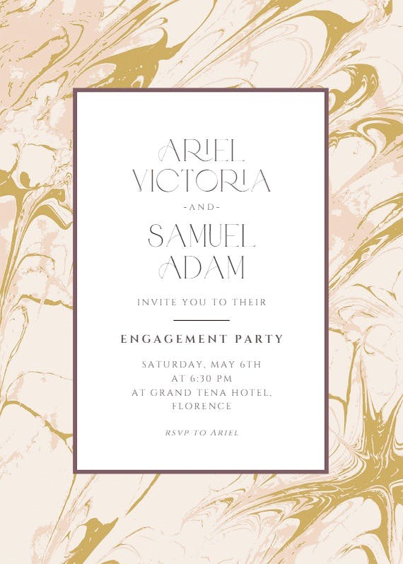 Marble - engagement party invitation