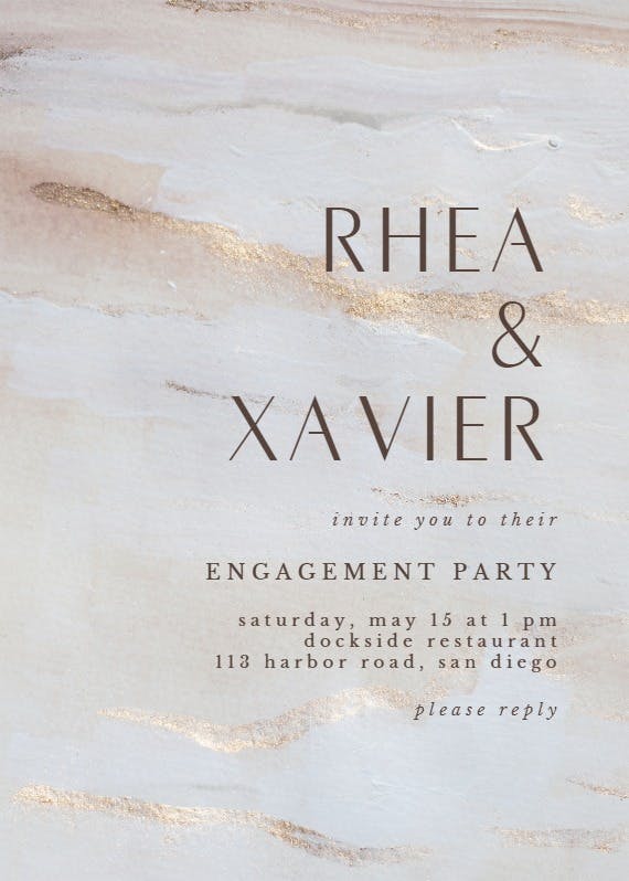 Minimal and elegant - engagement party invitation