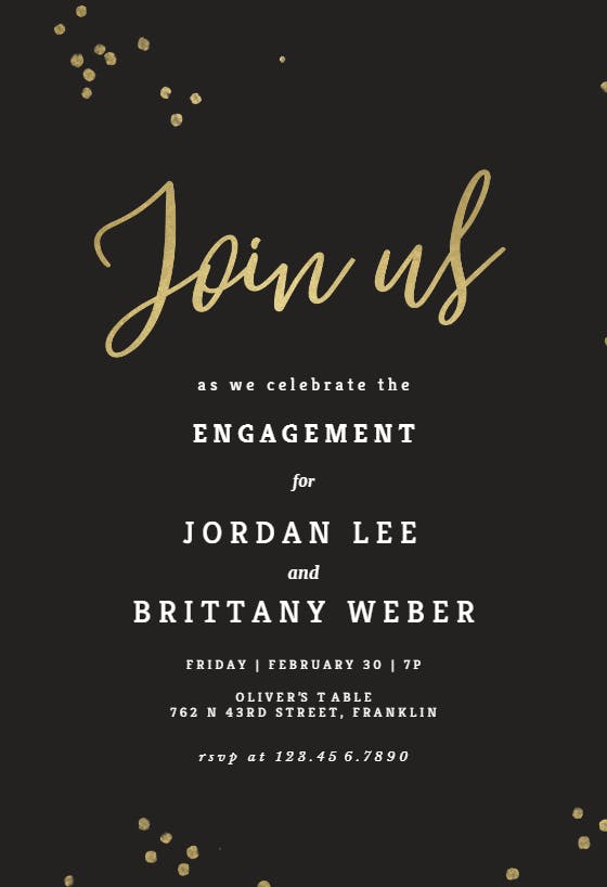Minimal confetti - engagement party invitation