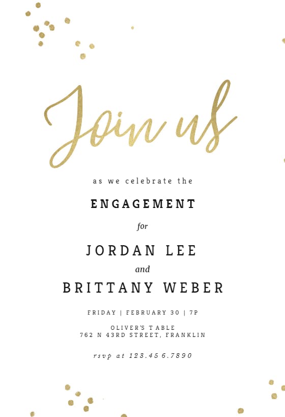 Minimal confetti - engagement party invitation