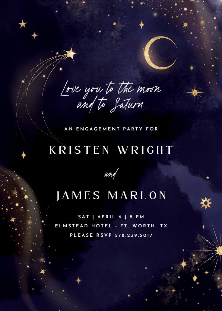 Moonlit glow - engagement party invitation