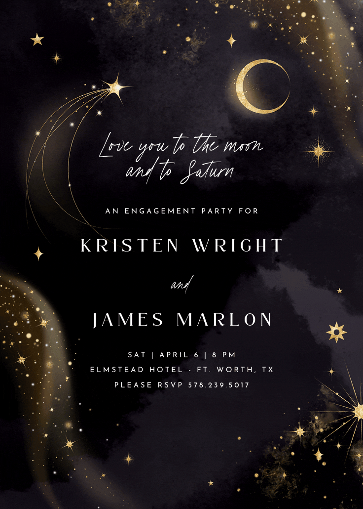 Moonlit glow - invitación de fiesta
