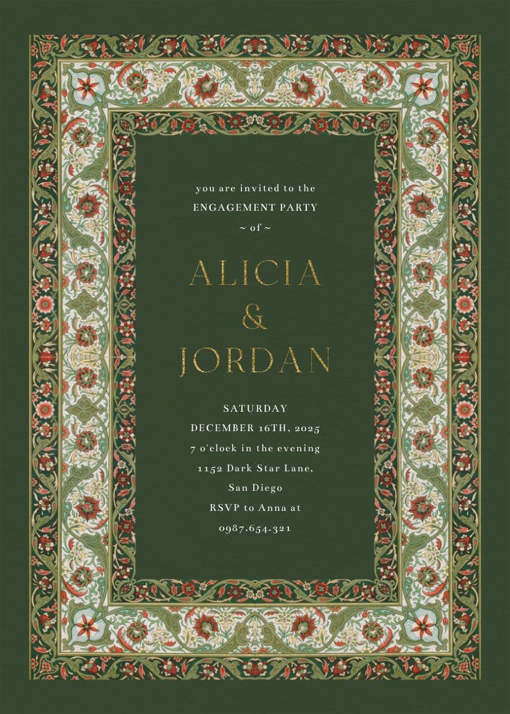 Moroccan zelige - engagement party invitation