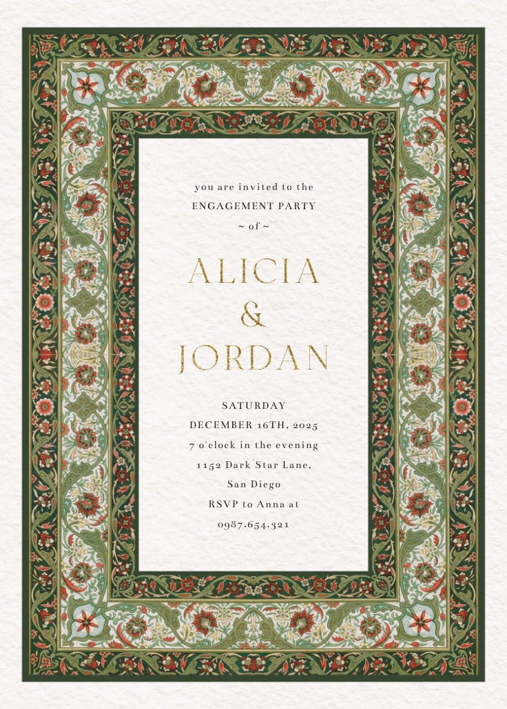 Moroccan zelige - engagement party invitation