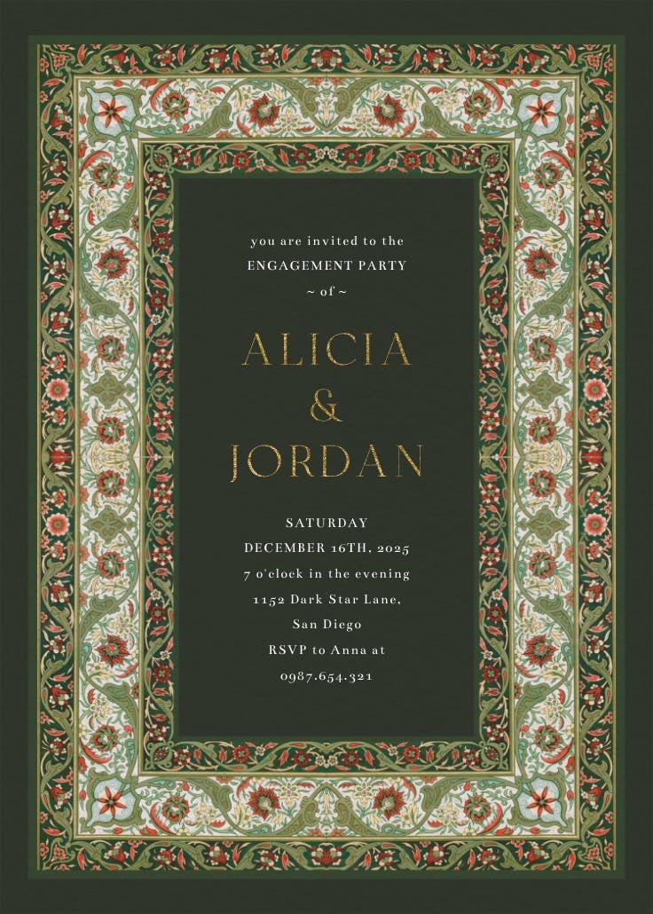 Moroccan zelige - engagement party invitation