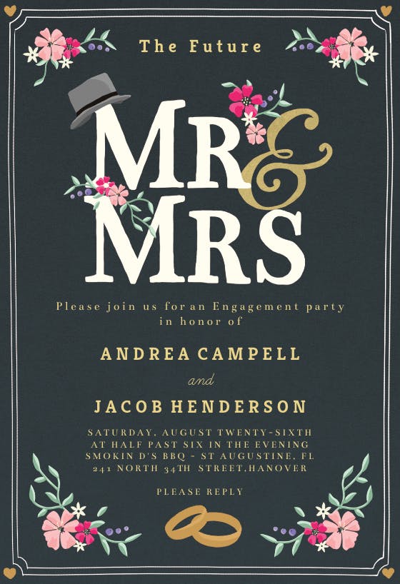 New titles - engagement party invitation