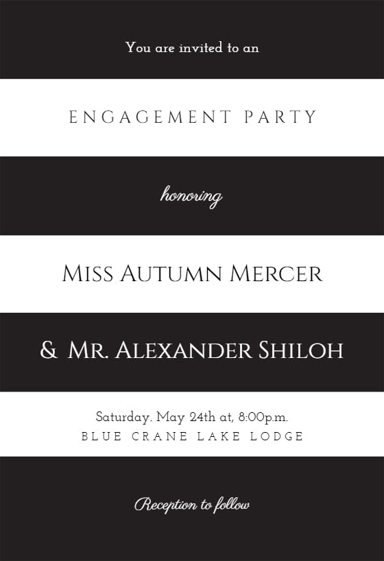 Newly minted - engagement party invitation