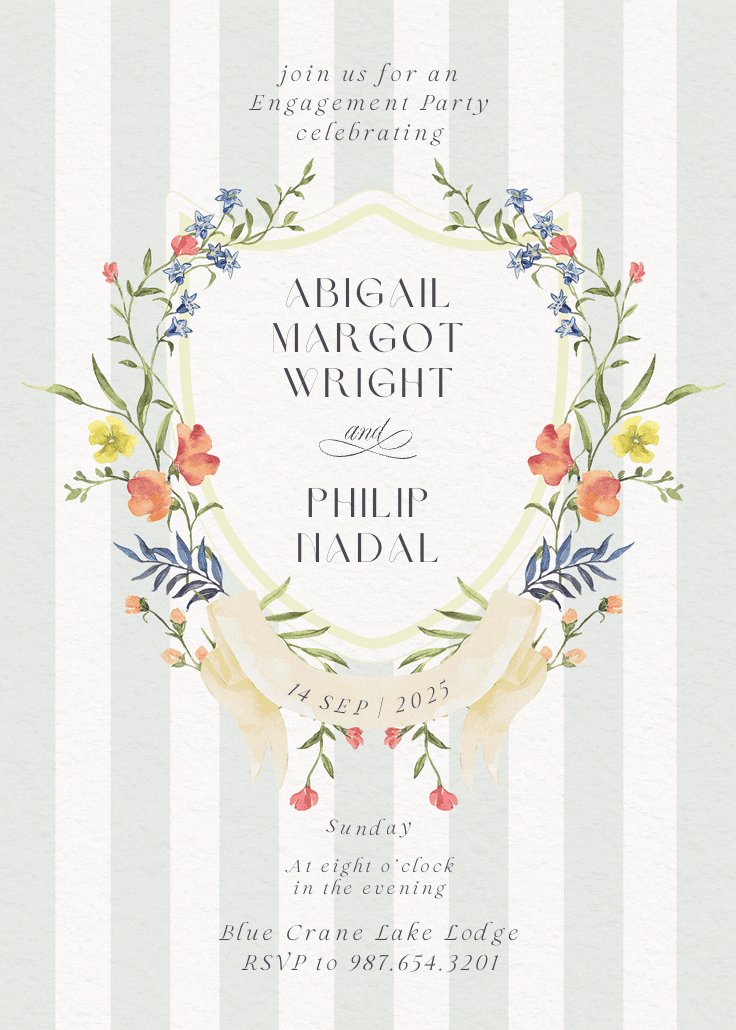 Ornate frame -  invitación para fiesta de compromiso