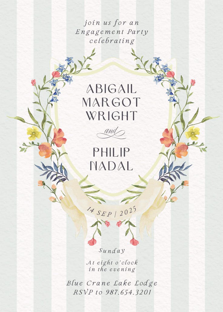 Ornate frame - engagement party invitation