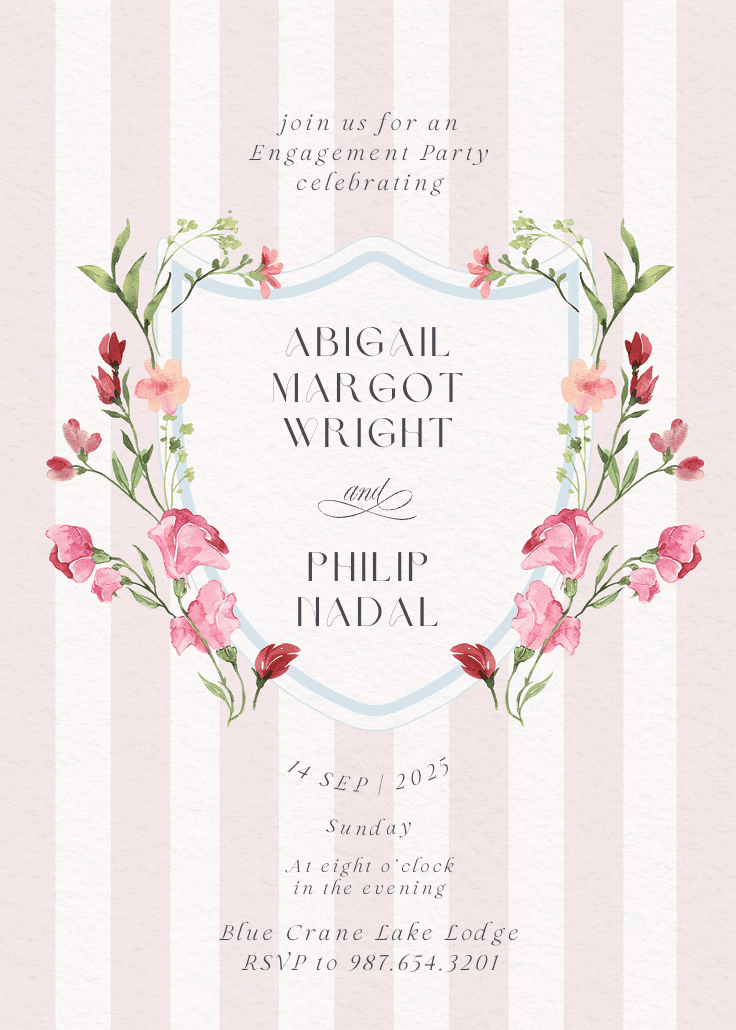 Ornate frame -  invitación para fiesta de compromiso