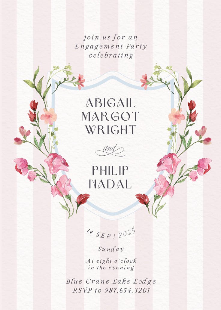 Ornate frame - engagement party invitation