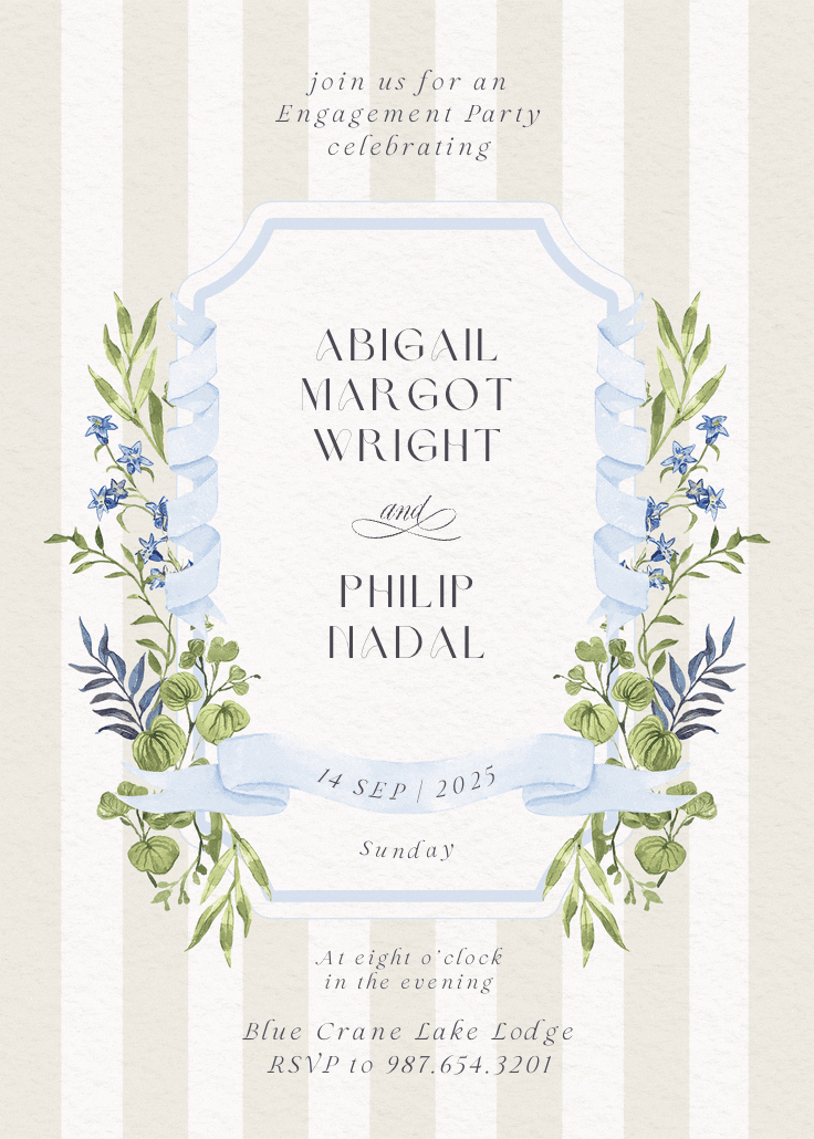 Ornate frame -  invitación para fiesta de compromiso