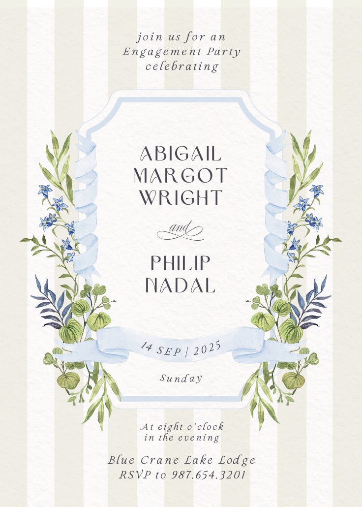 Ornate frame - engagement party invitation