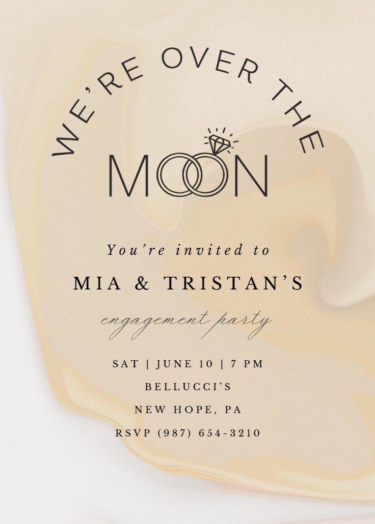 Over the moon - engagement party invitation