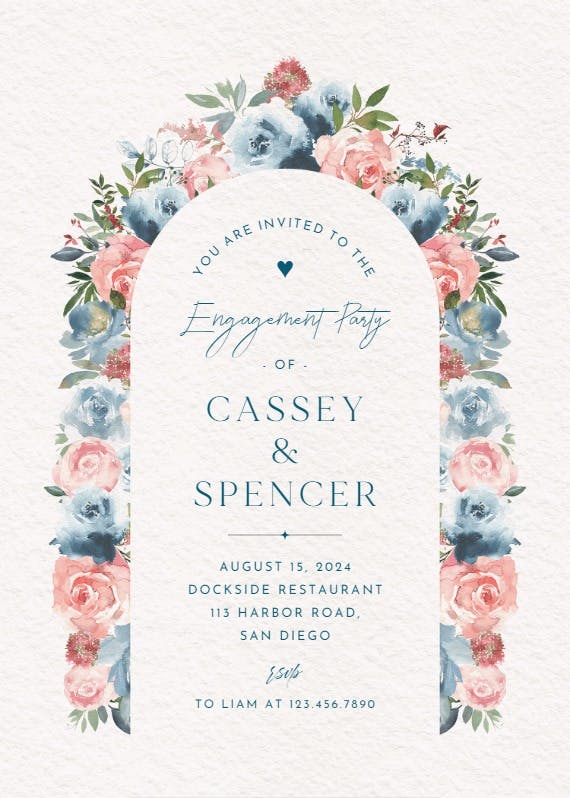 Painted petals - engagement party invitation
