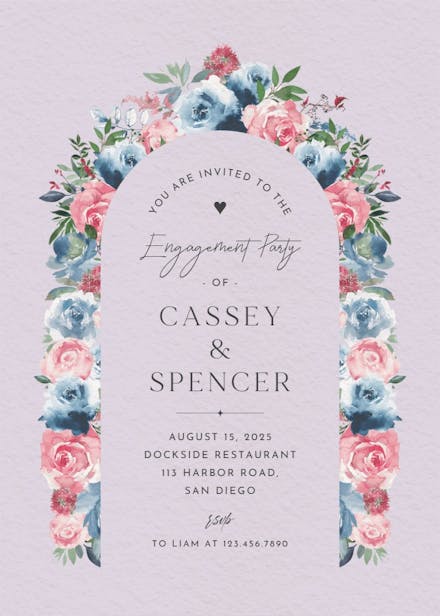 Painted petals - engagement party invitation