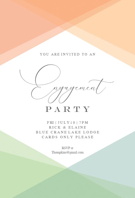 Pastel pattern - engagement party invitation
