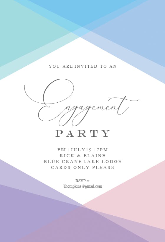 Pastel pattern - engagement party invitation