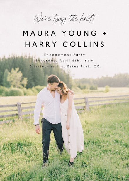 Pure and clean - engagement party invitation