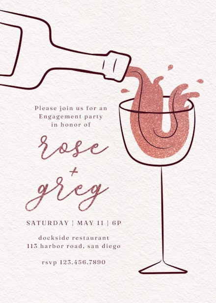 Rosé soirée - engagement party invitation