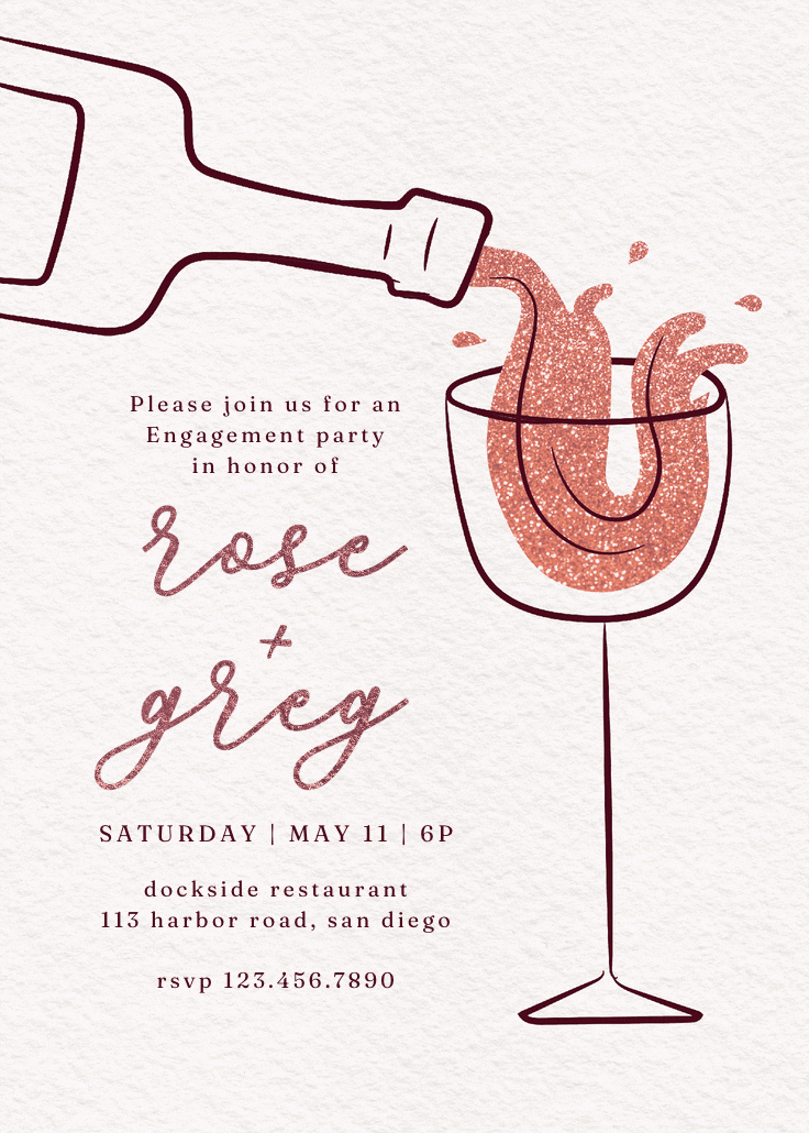 Rosé soirée - engagement party invitation