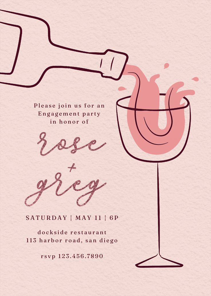 Rosé soirée - engagement party invitation