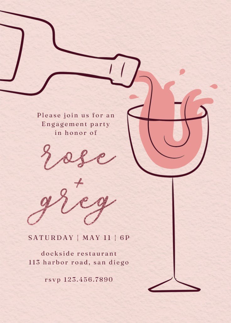 Rosé soirée - engagement party invitation