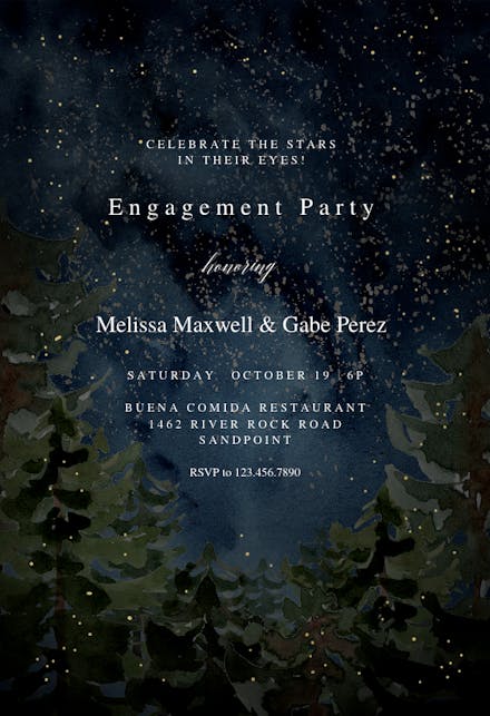 Rustic forest - Engagement Party Invitation