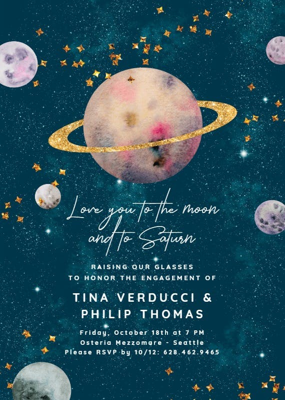 Saturn’s rings - engagement party invitation